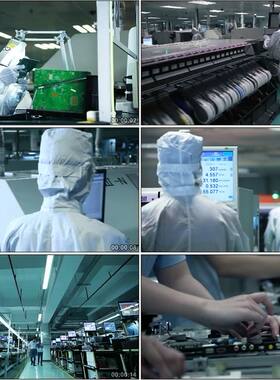 现代科技电子技术流水线工厂电视机核心主板制作高清实拍视频素材
