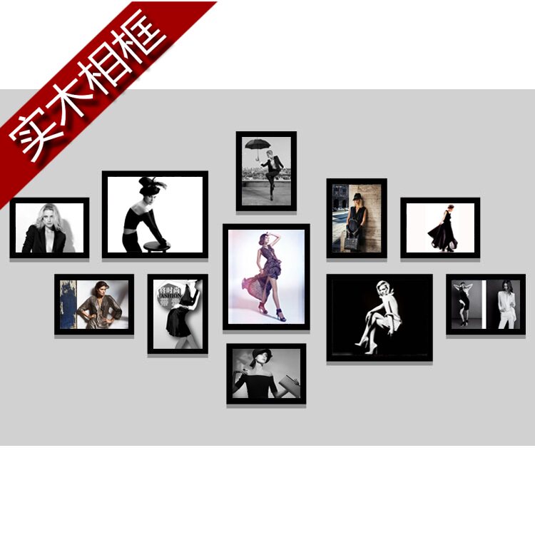 时尚女装模特服装店照片墙相框墙欧美人物服饰有框装饰画挂画墙画