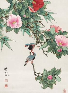 苏绣DIY花卉花鸟套件 山茶花花鸟 嫣然回眸等 40CM*60CM 特价包邮