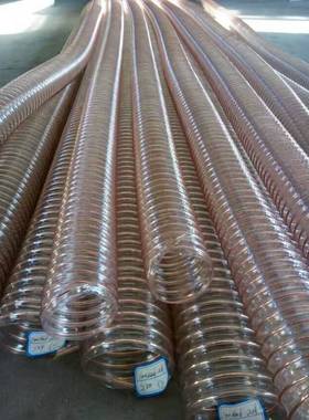 推荐透明PU聚氨酯灰色塑料加强光滑抛丸机粉末碎小颗粒软管OU110