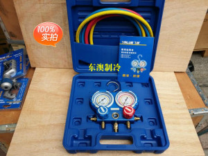。飞越防撞VMG-2-R22-B空调加氟表组 冷媒雪种压力表 加液双表