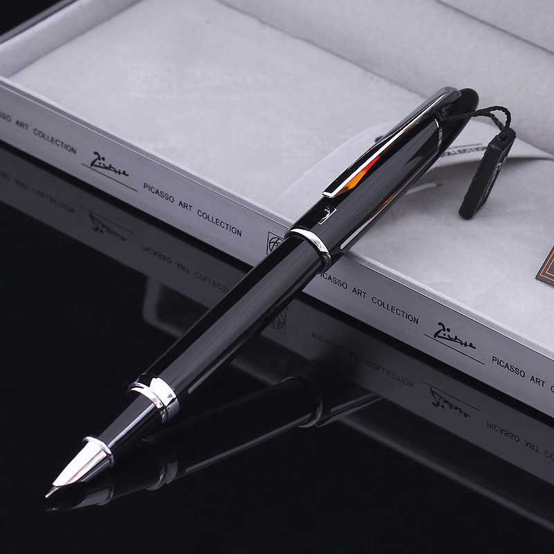 包邮正品pimio/毕加索919黑银财会用细铱笔尖金钢笔/墨水笔0.38mm