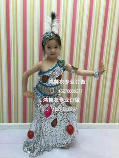 孔雀舞儿童演出服装 鸿舞衣买家秀 傣族服装