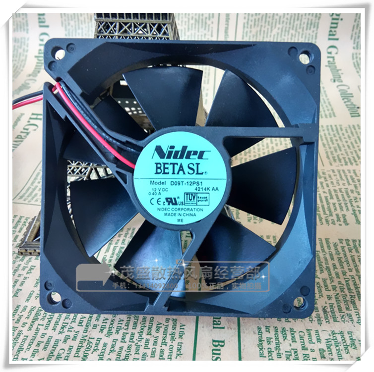 正品日本电产Nidec 9CM 9025 12V 0.40A D09T-12PS1大风量风扇