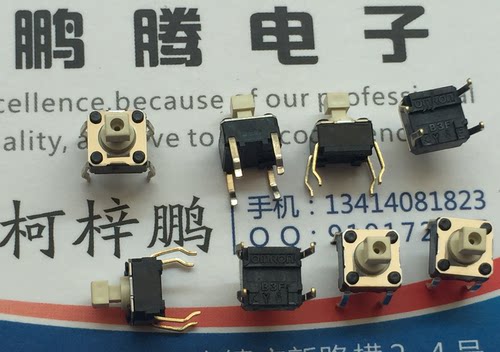 原装日本欧姆龙 B3F-1050 轻触开关6*6*7.3 方头按键微动 直插4脚 按键力度0.98N 一包100PCS 有详细的资料尺寸图 百分百原装正品OMRON 绝非库存旧年份等次品货，100%品质保证
