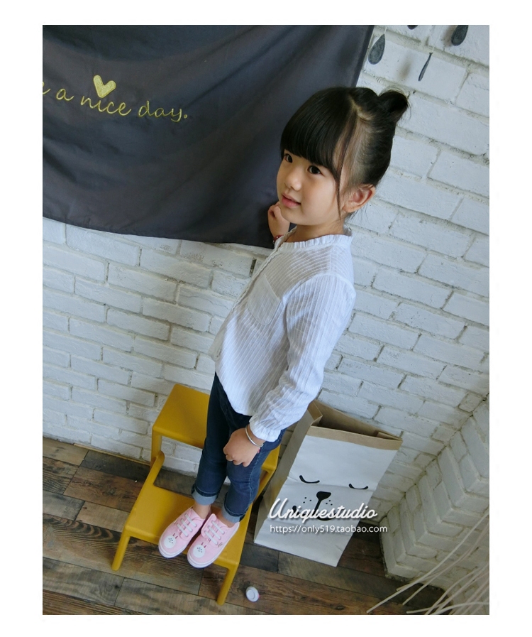 Chemise fille à manche longue en coton - Ref 2088992 Image 3