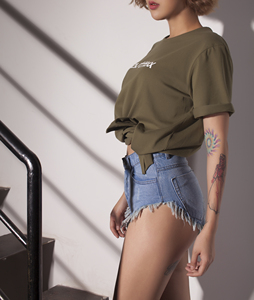 ABouthexx Clothing水洗SUMMER超短裤包臀短裤牛仔裤ABMY