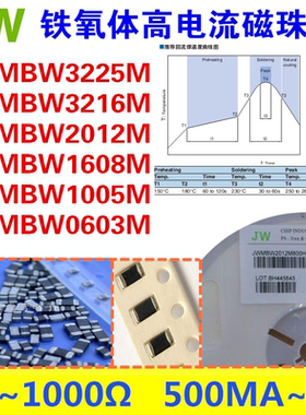 JW大体积高电流磁珠 JWMBW4532M121HT60 1812 100MHZ 120R 6A