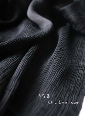 意大利进口顺纡服装面布料树皮皱