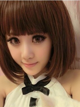 可爱清纯齐刘海短直发假发 演出cdts变装反串伪娘