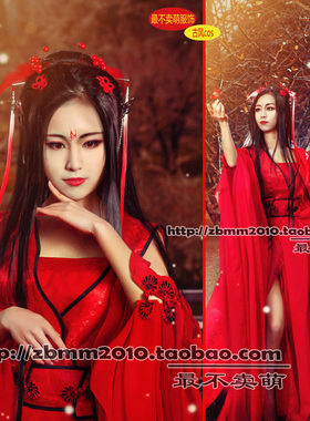 华胥引 慕容安 古装cos服 女 大红色广袖古风Cosplay阿兰若舒靖容