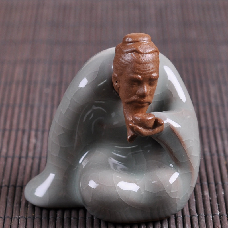 茶宠紫砂茶具配件领悟人生小和尚茶玩陶瓷摆件十二套家居饰品创意