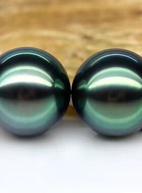 10-11-12-13mm 进口大溪地天然黑珍珠正圆无暇极光 吊坠项链 裸珠