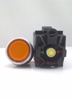 LED带灯按钮LA42PD-11上海天逸22mm复位点动开关启动停止黄色24v