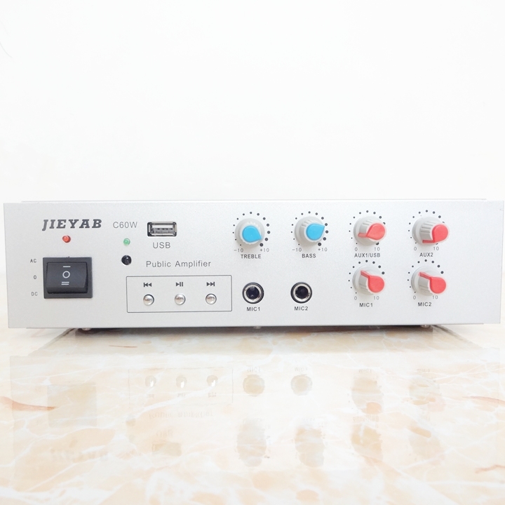 车顶广播功放12V定阻功放单曲循环220Vs话筒喊话天花喇叭定压功放