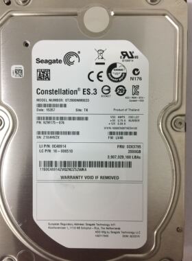 联想原装2TSATA企业级 ST2000NM0033 16006510 FRU 03X3795