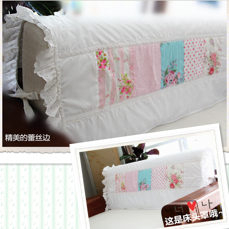 韩式拼布艺CKA术夹棉 花拼 布蕾 带绣花丝 床头罩 床头套 沙碎发