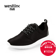 Westlink/West fall 2015 new casual lace NET fabric thick-soled sports shoes running shoes wave