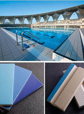 体育馆标准泳池砖竞赛游泳池马赛克蓝色釉面瓷砖115240鱼池水池