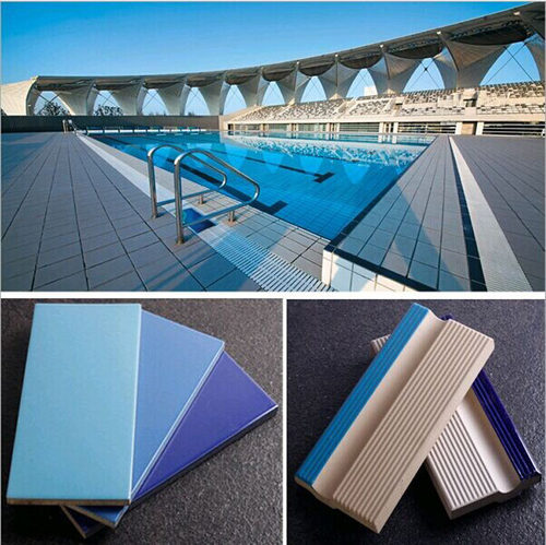 体育馆标准竞赛蓝色釉面泳池砖