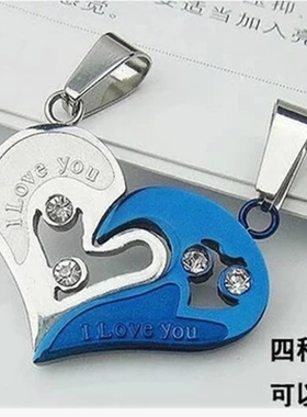 钛钢情侣项链礼物品心形吊坠