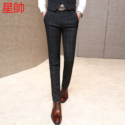 Демисезонный костюм, мужские штаны, жилет для отдыха, комплект, свободный прямой крой, в корейском стиле