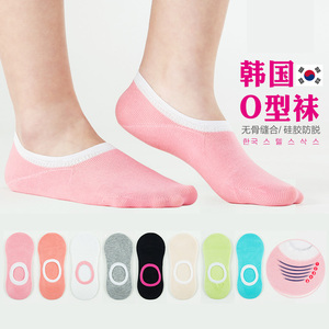 隐形袜女船袜纯棉全棉浅口硅胶防脱防滑短袜豆豆鞋袜运动袜糖果色