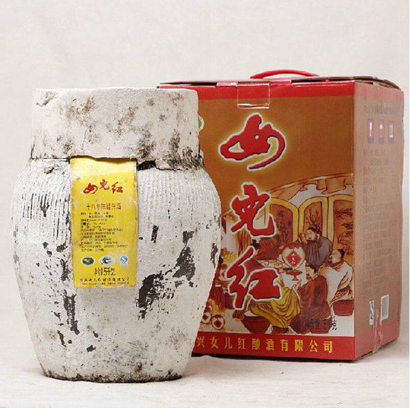 绍兴黄酒女儿红十八年陈酿5KG手工加饭坛装礼盒