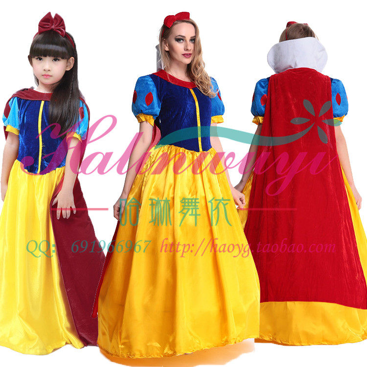 万圣节儿童成人亲子服装表演出化妆舞会服饰女童白雪公主皇后裙子