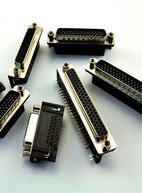 HDR15/HDR26/HDR44/HDR62 公头 母头RS232 三排串口 镀金90度弯脚