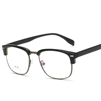 Корейская версия TR90 Tide Men's Retro Semi -Frame Glasses Rame Men's Myopia Glasses Strack Женские круглые глаза рамки глаза