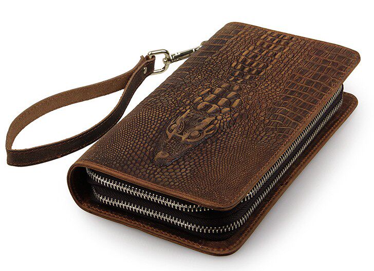 複古鳄魚紋大容量雙層拉鏈男士長款錢包真皮手抓包頭層牛皮手拿包在類目 箱包皮具/熱銷女包/男包, 錢包中 - 來自Buy2taobao.com提供專業的淘寶代購服務