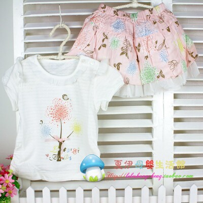 女宝宝纯棉半身裙外出服短袖T恤