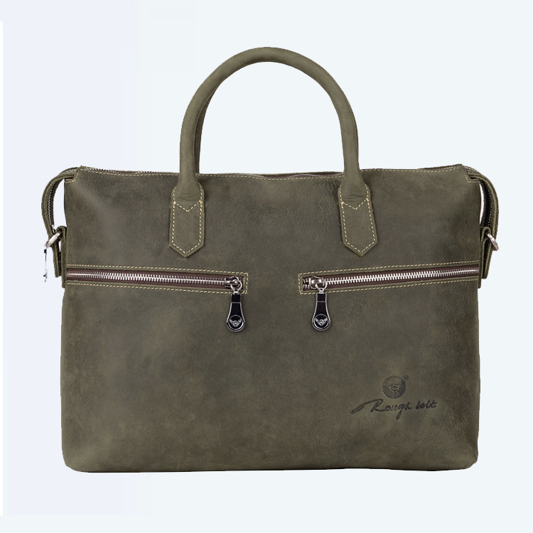 疯马皮单肩斜挎包手提包商务公文包电脑包真皮男包复古休闲包潮男