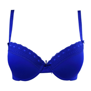 4杯小胸胸罩送内裤 外贸原单女内衣纯色薄厚款 蕾丝美边文胸聚拢3