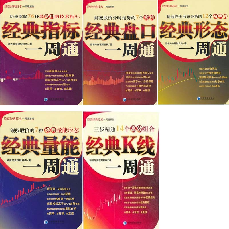 股票经典技术一周通系列5册 经典K线一周通+经典盘口一周通+经典指标一周通+经典形态一周通等 经典盘口1周通 金融投资书P