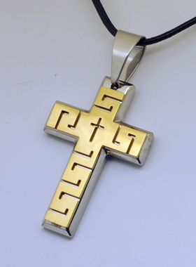 项链欧美不掉色十字架吊坠