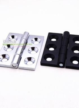 铰链CL233-1-2三孔锌合金黑色 镀铬80*65机械电柜设备箱合页