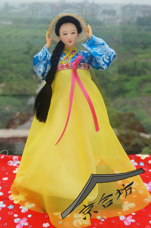韩国古代人偶 古装剧戏服绢人 美女人形 桌面装饰摆件家居装饰品