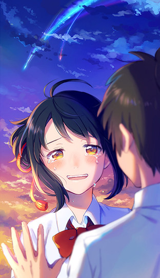 新海诚动漫 你的名字.  动漫海报现代装饰画挂画k4703a