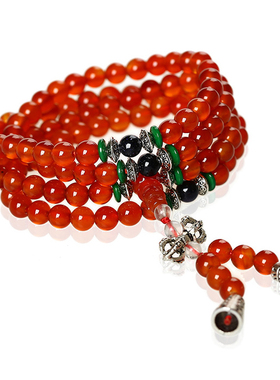 天然红玛瑙108粒佛珠佛珠手链