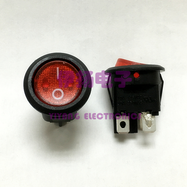 台湾HONGJU进口船型开关 MR-6A-210-C5L-BR红色带灯 KCD1-204N