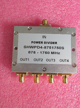 875-1750MHz 10W SMA RF 射频同轴4路 一分四功分器 频率可定制