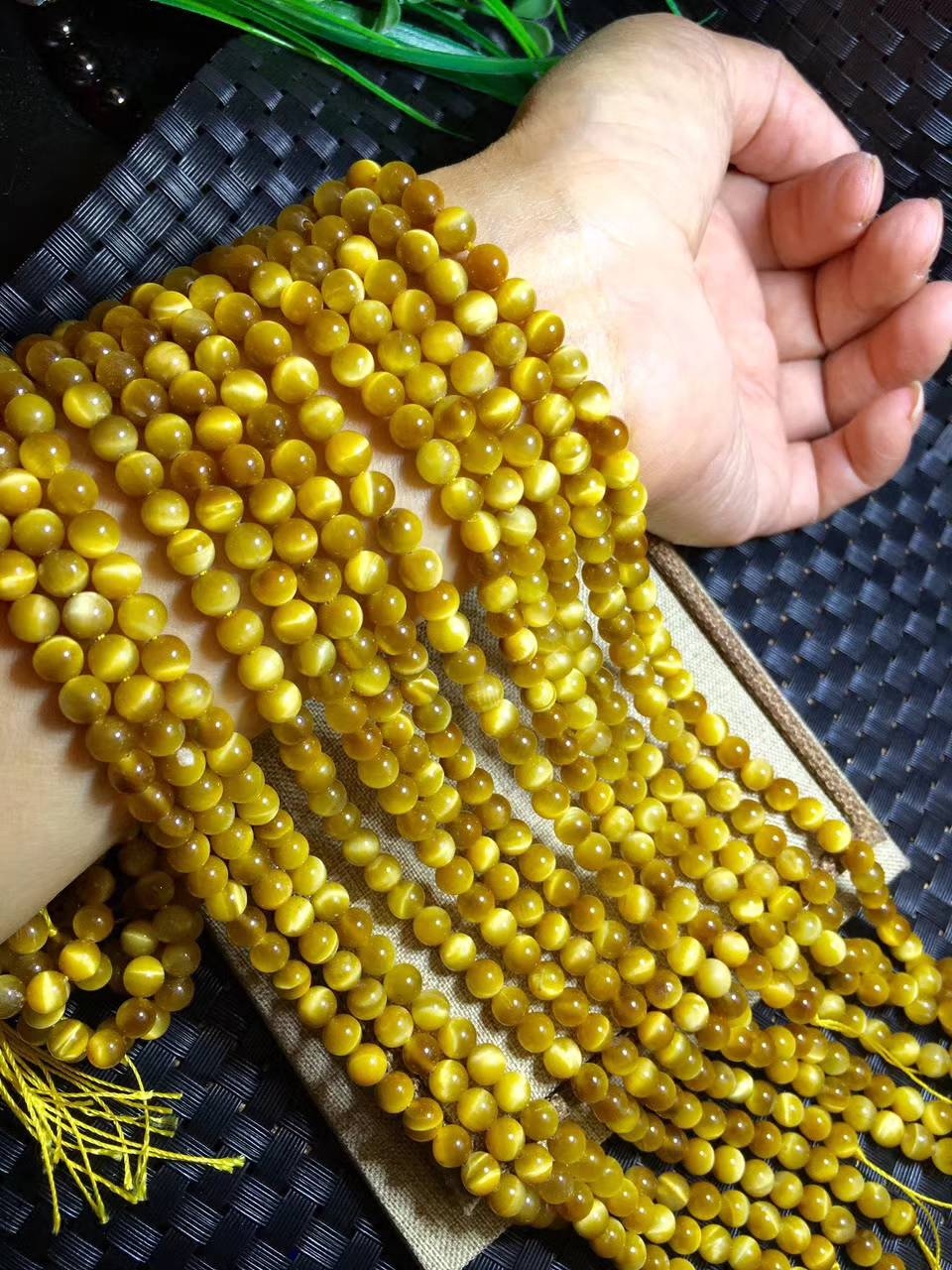 虎睛石圆珠虎眼石散珠散珠散珠