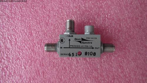 M/A-COM进口 2020-4179-10  6-18GHz 10dB 10W SMA 射频微波同轴宽带定向耦合器 质量包好，包能用 可提供详细测试图 频率范围：6-18GHz 有测试图 耦合度：10dB 输入功率：10 W 接头SMA