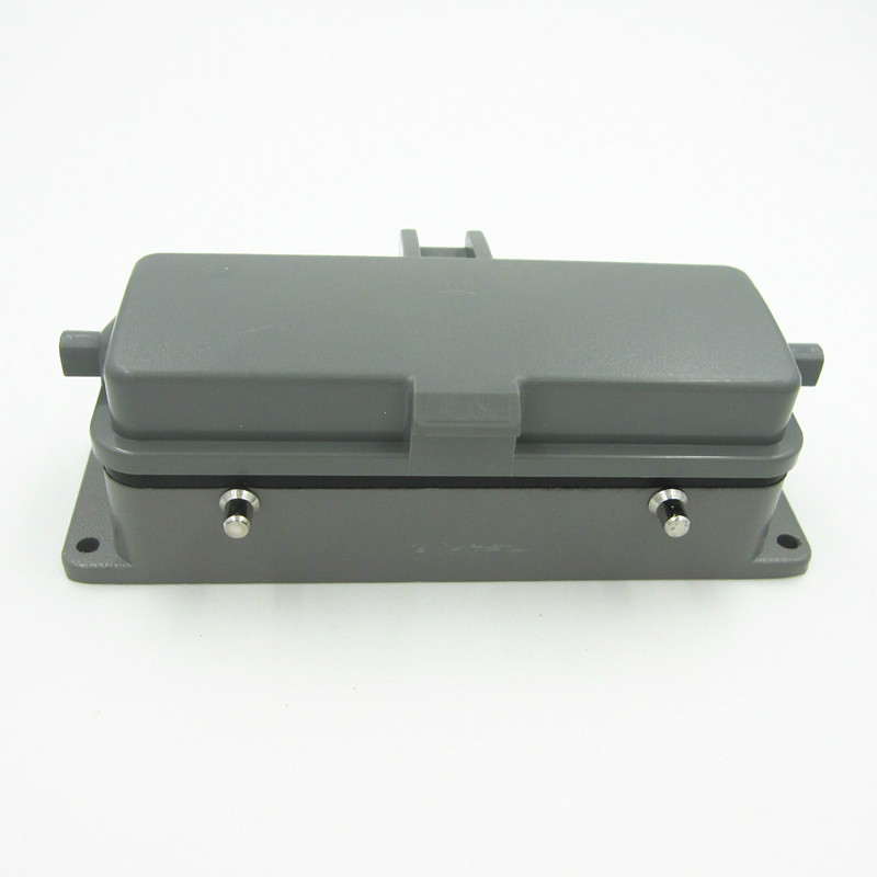 HDC-HE-024 下壳带盖 重载连接器 24芯公插 16A插头 双扣