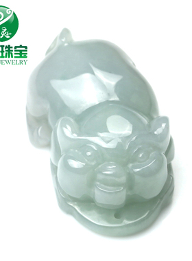 十二生肖属猪玉吊坠 男女款立体可爱发财玉猪 属猪玉佩项链 正品