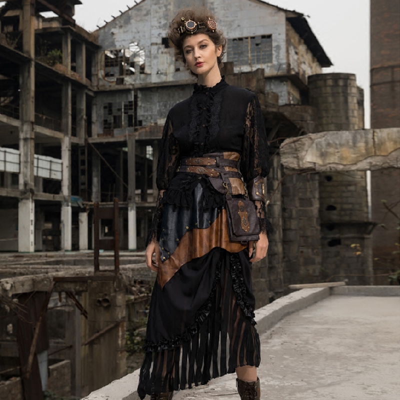 RQ-BL魔叹steampunk哥特长袖衬衣