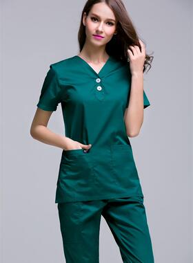 玫绮格女短袖V领刷手服手术衣口腔整形医院美容院夏季护士工作服