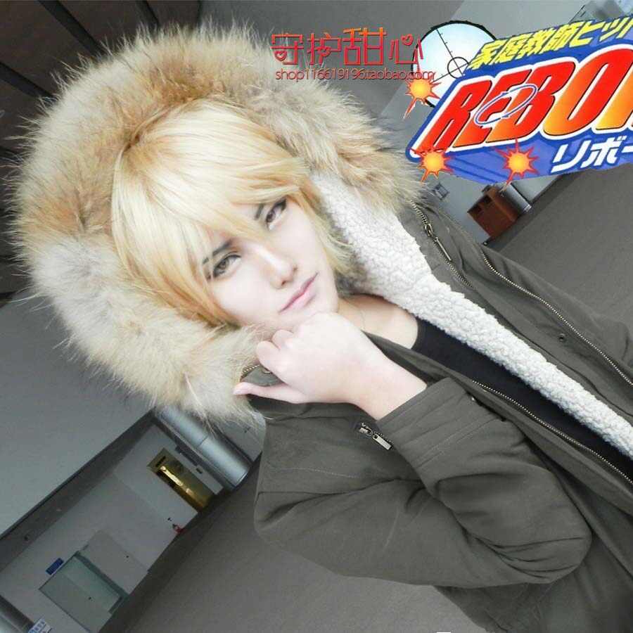 {甜心家}包邮家庭教师迪诺·加百罗涅假发淡金色现货cosplay假发
